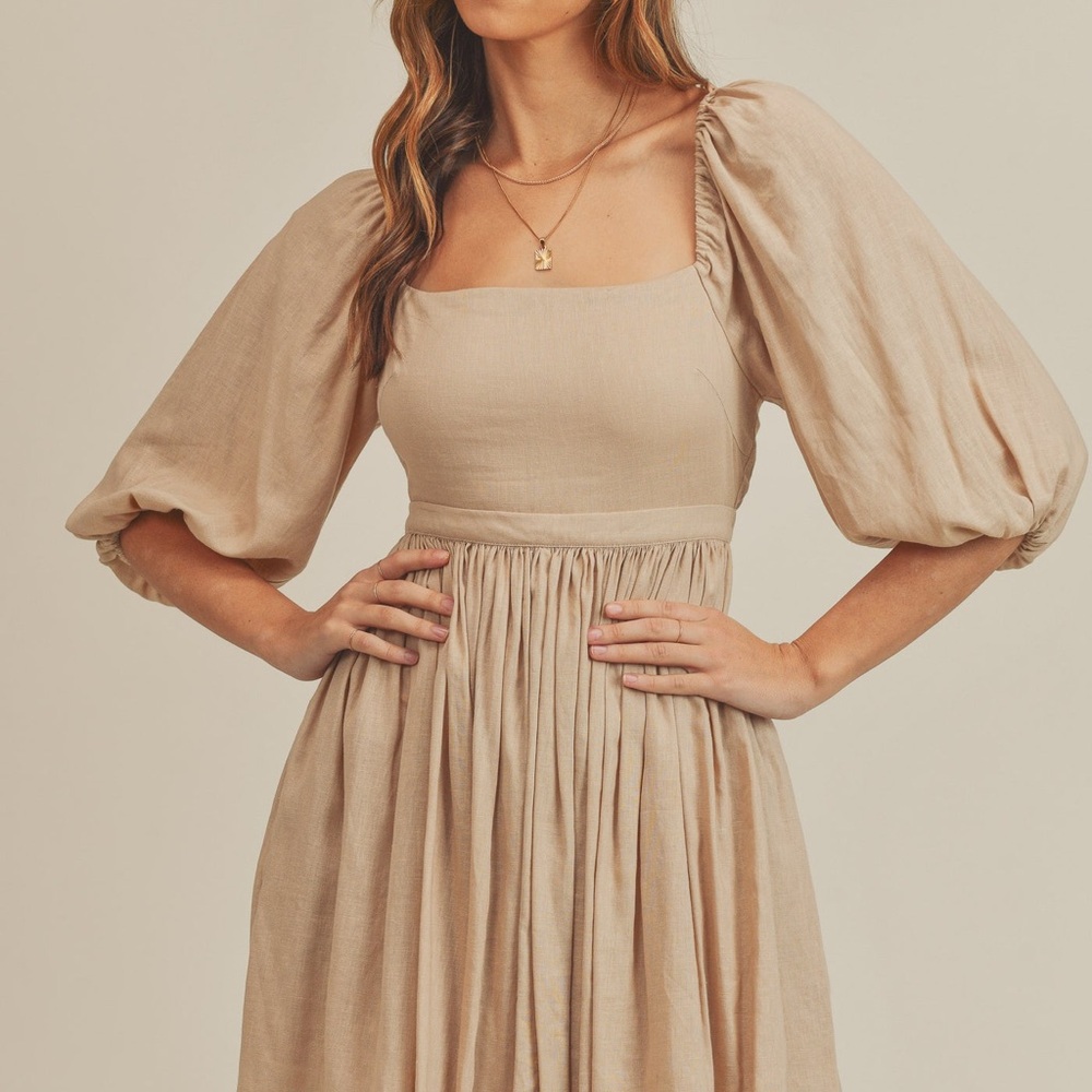 MABLE 3/4 SLV FIT & FLARE MINI DRESS